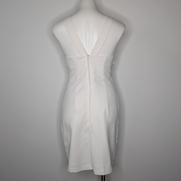 NWT Vintage Bill Levkoff White Halter Knee Length Dress 6 - Picture 7 of 13